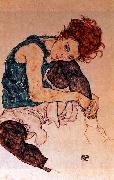Egon Schiele Seated Woman with Bent Knee oil painting